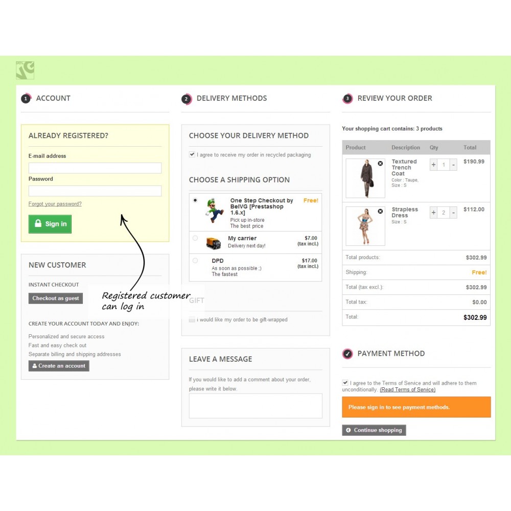 one step checkout magento 2