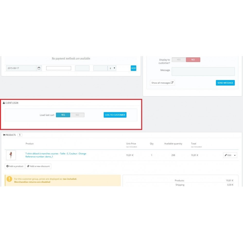 Client login