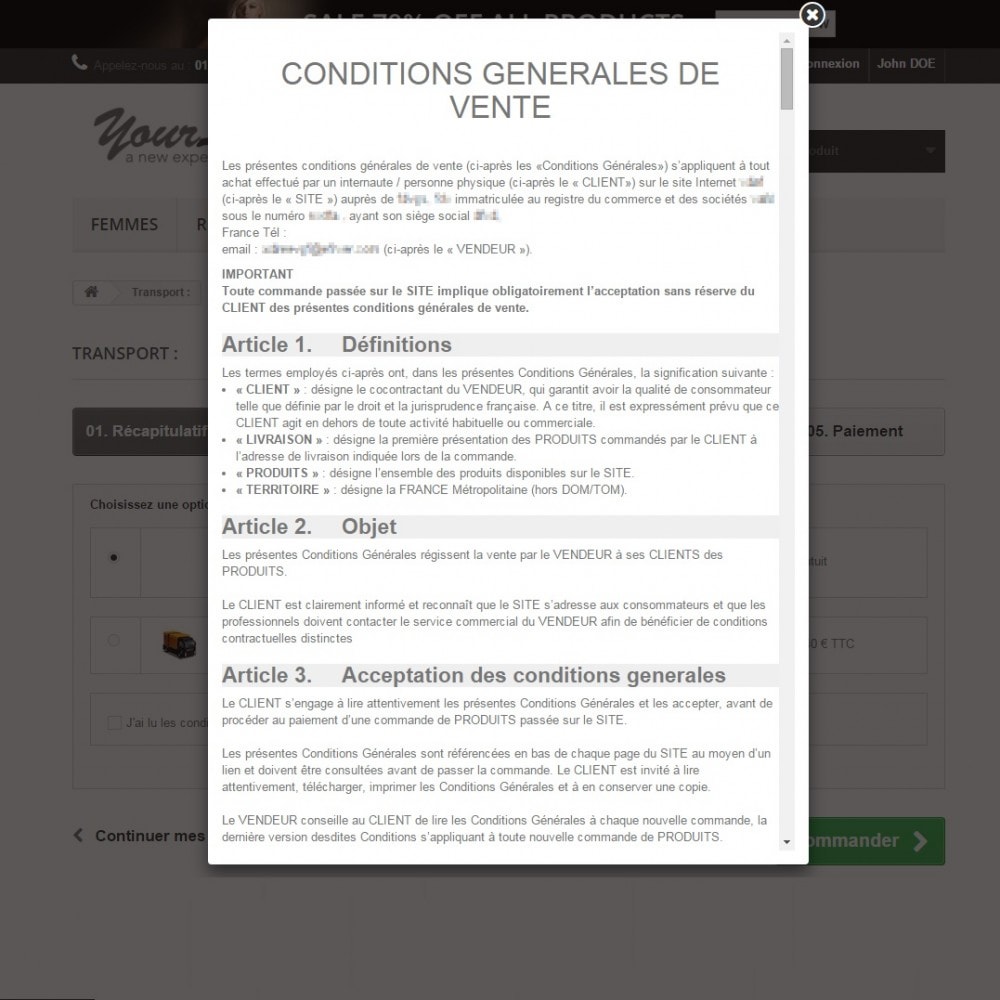 CGV Conditions Générales De Ventes Personnalisées ECommerce Pour Votre ...