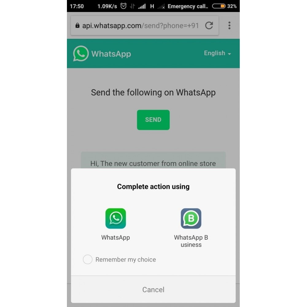 WhatsApp Chat Support