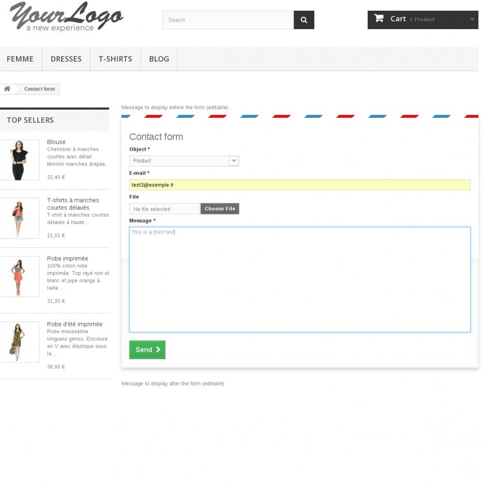 Prestashop Contact Form Module