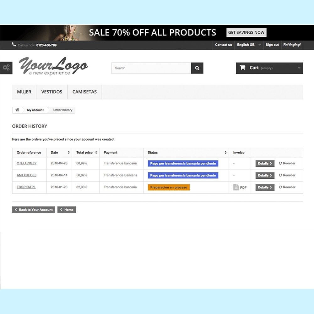 Bankwire With S In Orders Presta Addons Module Bank Transfer Payment Bankwire With S In Orders 5
