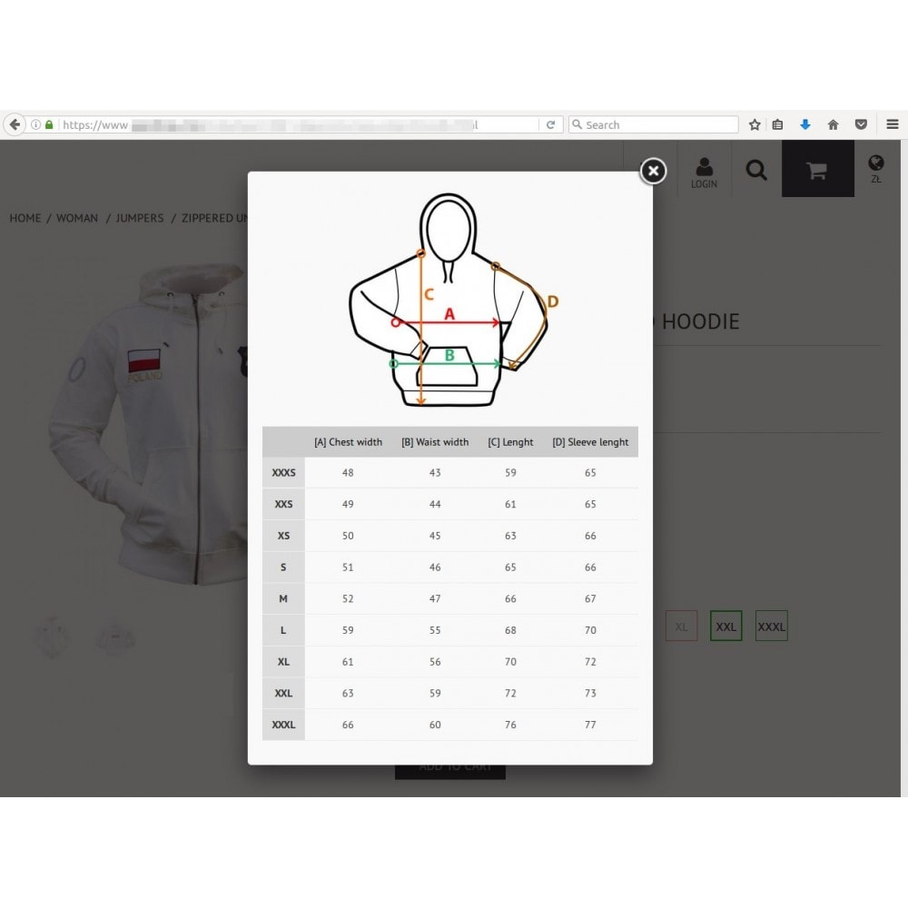 moduł tabelek rozmiarowych sir size charts prestashop prestashop size chart