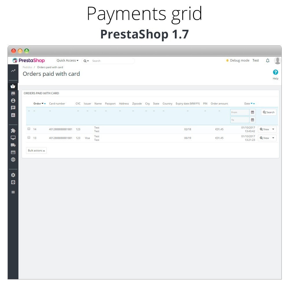 module - Point of Sale (POS) - Manual Credit Card Processing - Offline payment