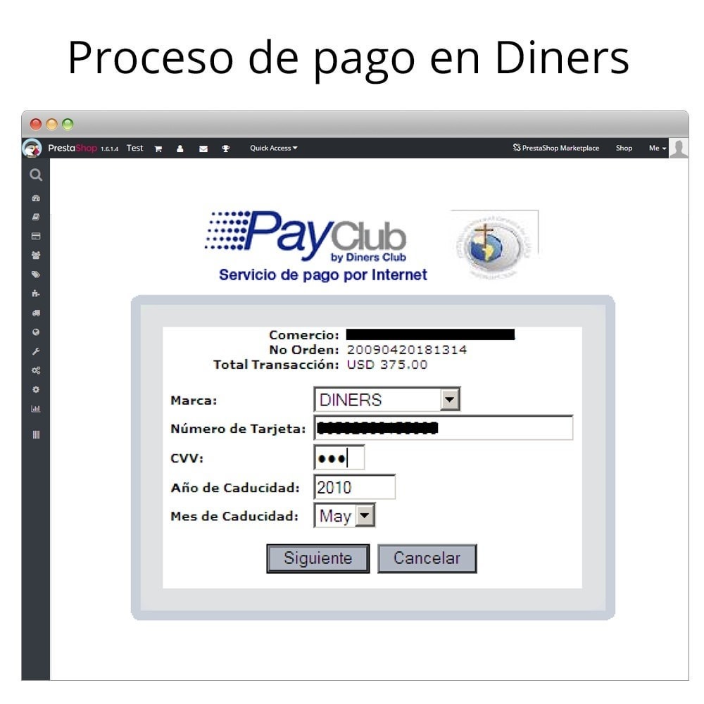 Interdin Payclub By Diners Club Prestashop Addons