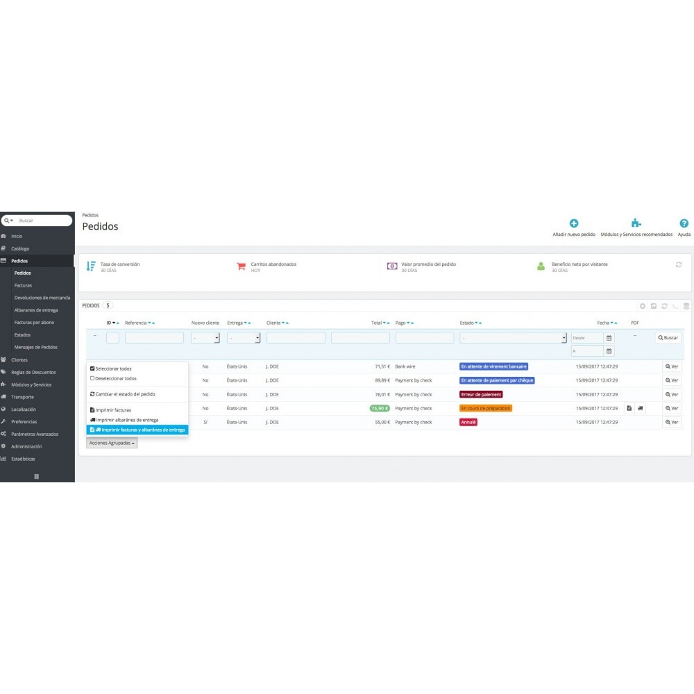 Imprimir Facturas Y Albaranes De Masas Prestashop Addons