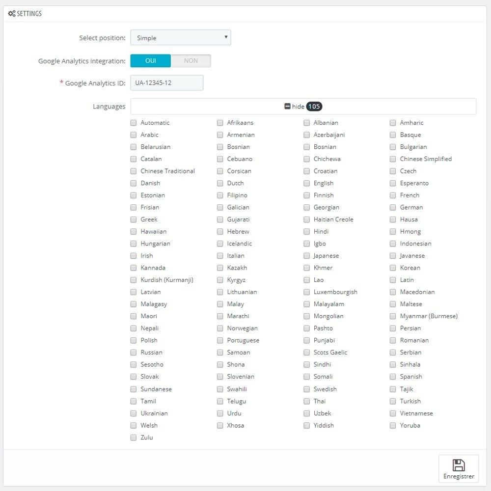 Google Translate 105 Languages Google Analytics